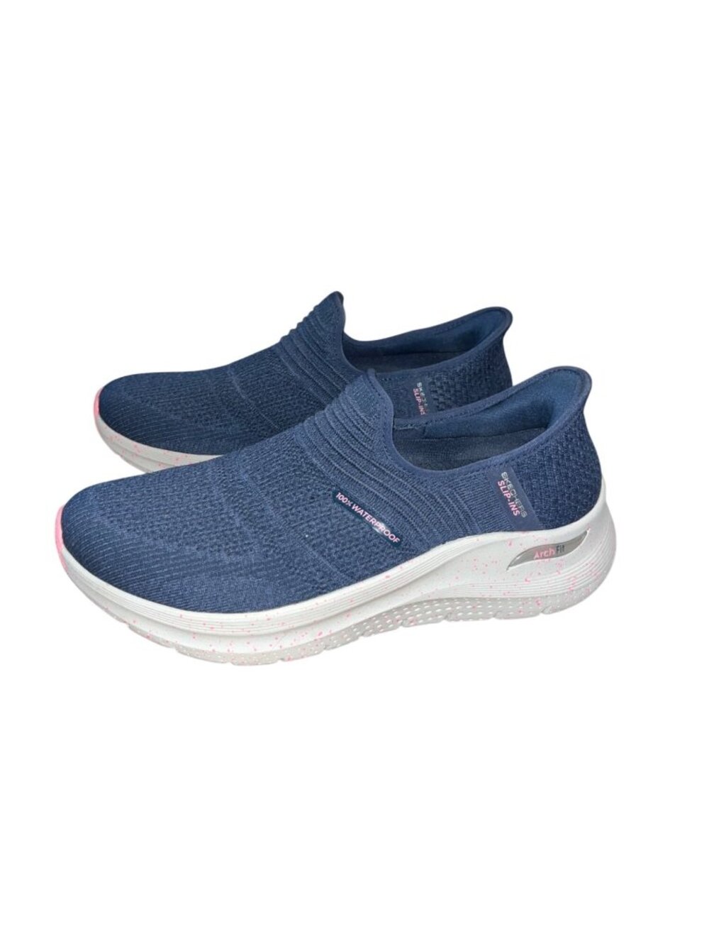 Skechers Slip-Ins Arch Fit 2.0 Right As Rain Waterproof Navy Pink Sneakers 7